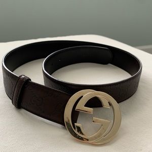 Gucci belt dark brown